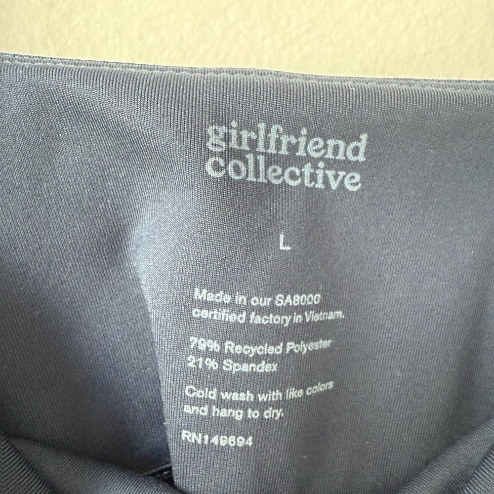 Girlfriend Collective Navy Blue Sports Bra | Size L - Picture 2 of 4
